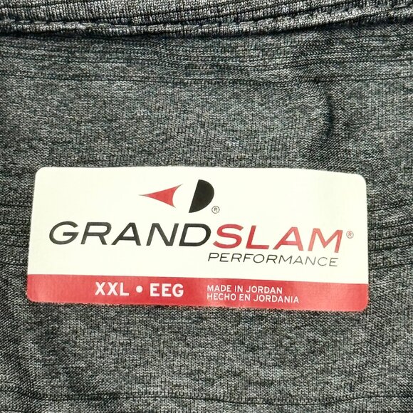 Grand Slam Men's Performance Striped Grey Polo Shirt Size XXL Short Sleeve - Picture 5 of 8